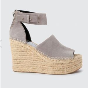 Dolce Vita Straw Wedge Sandal Smoke Suede